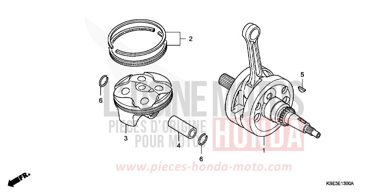 CRANKSHAFT/PISTON for CRF150R "Big wheels" EXTREME RED (R292) from 2009